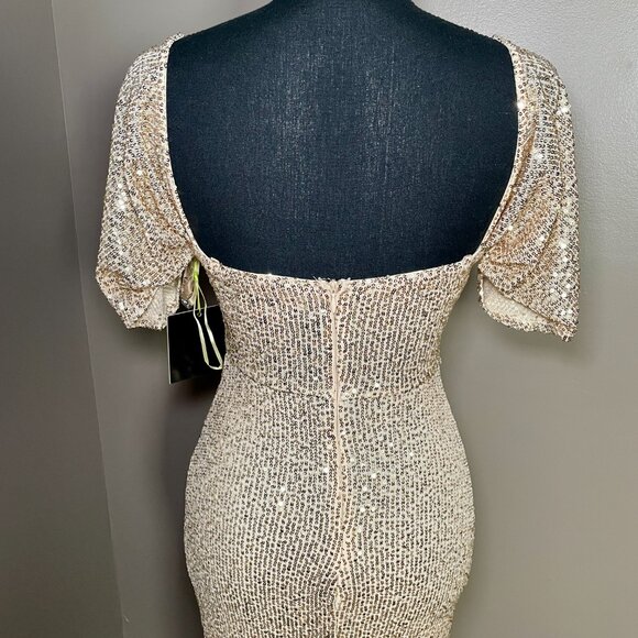 ASOS / PARALLEL LINES Champagne Sequin Dress - Picture 5 of 9